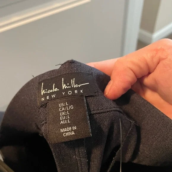 Nicole Miller Jean Blue Stretch Midi Pencil Skirt with Slit - Picture 3 of 3